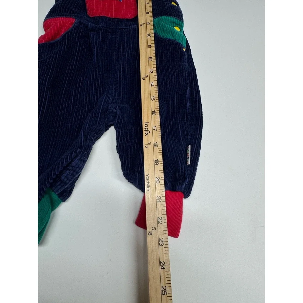 Vtg 90s Gymboree Rainbow Label Blue Lion Overalls Size Small Colorblock XS
